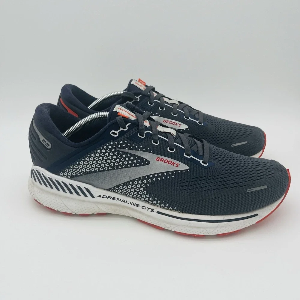 Brooks Adrenaline GTS 22 1103661D435 Mens 12 D Running Shoes Navy Blue Sneaker